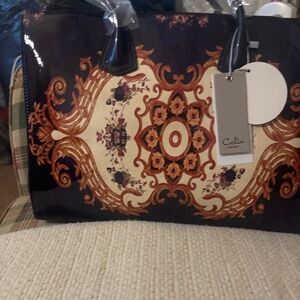 Navy blue printed purse